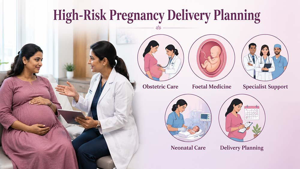 High-risk pregnancy delivery planning with multidisciplinary specialist medical care