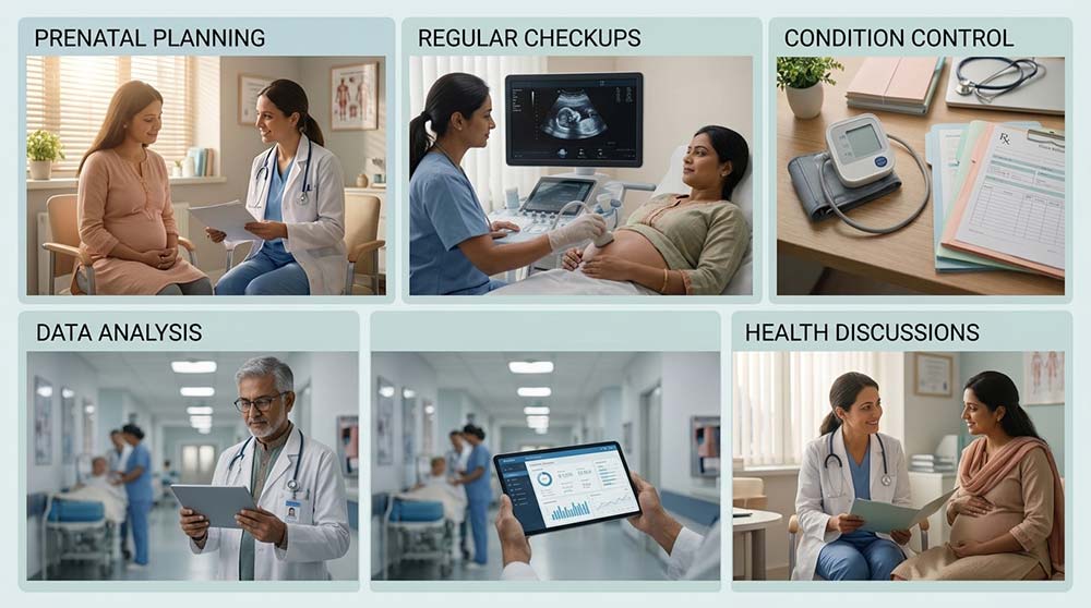 Medical team supports personalised monitoring and safe high-risk pregnancy care