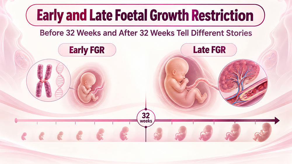 Early and late foetal growth restriction before and after 32 weeks