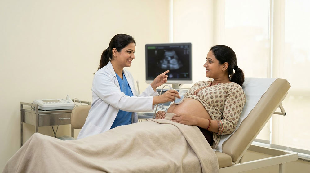 Ultrasound scan for foetal growth monitoring during pregnancy