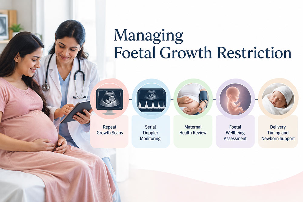 Managing foetal growth restriction through scans Doppler monitoring and delivery planning